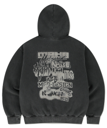 LOGO LIST PIGMENT HOODIE CHARCOAL(MG2EFMM416A)