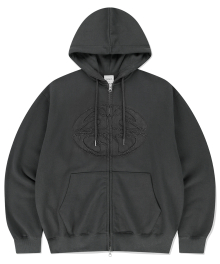 ECLIPSE RAW CUT ZIP UP HOODIE CHARCOAL(MG2EFMM490A)