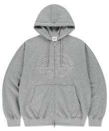 ECLIPSE RAW CUT ZIP UP HOODIE GREY(MG2EFMM490A)