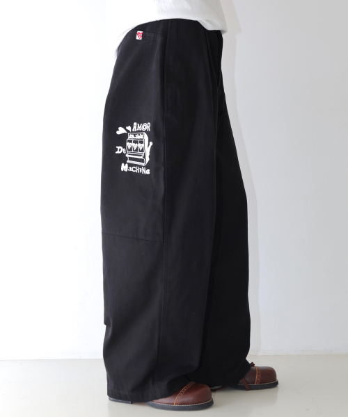 GP084 Ally широкие рабочие брюки (BLACK)