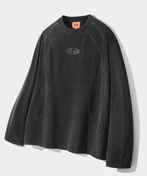 VLAD PIGMENT SLASH LONG SLEEVE T-SHIRT_CHARCOAL
