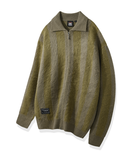 VSW Washable Brushed 2way Zip Up Khaki Gray