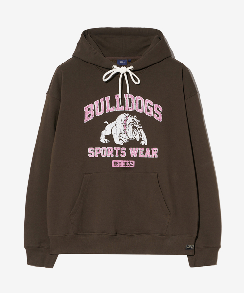 Vintage Crack Bulldogs спортивный худи Dark Brown