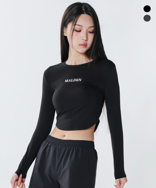 몰든() 코튼라이크 크롭 롱슬리브 상품 이미지