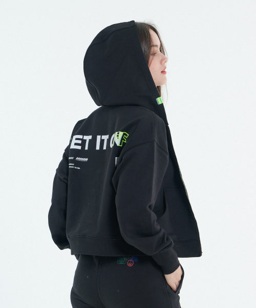 Женская худи на молнии 2WAY Signature, Black