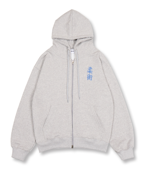 Худи на молнии JiuJitsu Typo Zip-up Hoodie_Heather Grey
