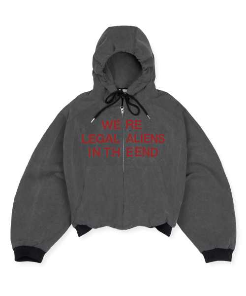 Худи-куртка Legal Alien Washed - Shadow Grey