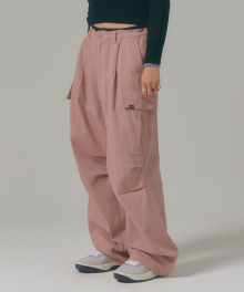 WIDE CARGO PANTS dark pink