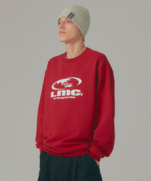 OVAL GLOBE SWEATSHIRT red