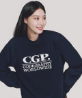 (우먼) CGP 스퀘어 로고 맨투맨_네이비