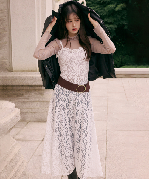 로라로라(ROLAROLA) LACE LAYERED ONEPIECE WHITE - 사이즈