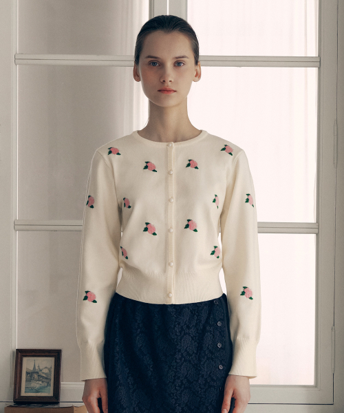VINTAGE ROSE CARDIGAN IVORY