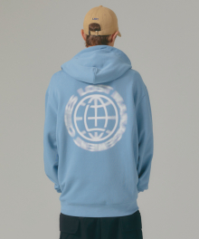 RETRO MOVING LOGO HOODIE sky blue