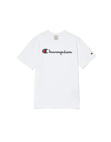 [EU] Champion 빅 스크립트 로고 코튼 반팔티셔츠 (WHITE) CKTS5ES03WT