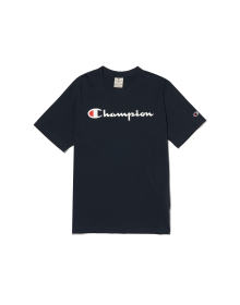 [EU] Champion 빅 스크립트 로고 코튼 반팔티셔츠 (NAVY) CKTS5ES03N2