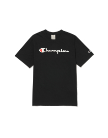 [EU] Champion 빅 스크립트 로고 코튼 반팔티셔츠 (BLACK) CKTS5ES03BK