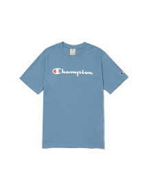 [EU] Champion 빅 스크립트 로고 코튼 반팔티셔츠 (BLUE) CKTS5ES03B2