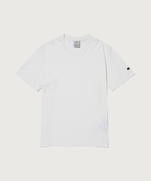 Embroidery C 로고 코튼 반팔 티셔츠 White