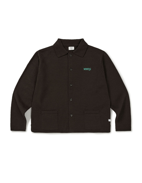[Mmlg] BOARD LOGO KNIT CARDIGAN (BROWN)