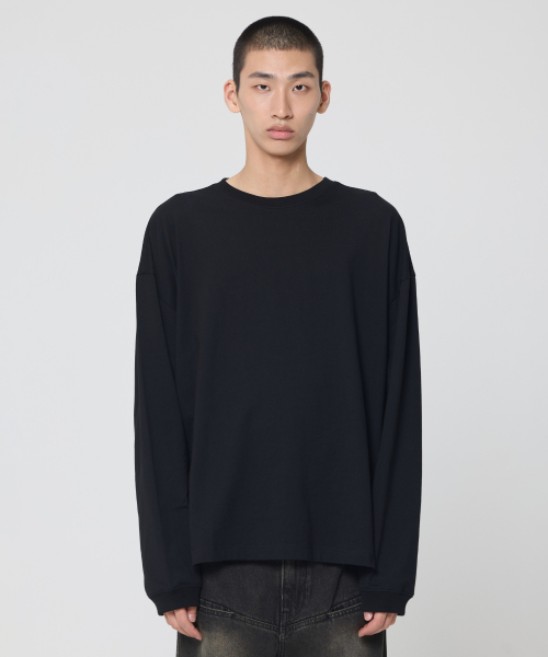 Фирменный лонгслив с разрезами кокон (Black)