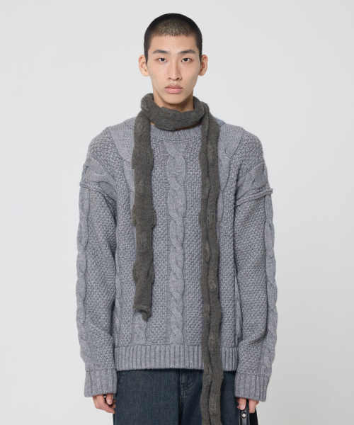 Укороченный кабельный трикотаж (Melange Grey)
