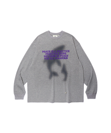 PEACE WHALE LONG SLEEVE Melange Grey