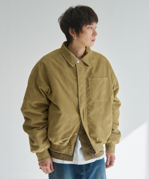 Винтажный вельветовый бомбер MA-1 - Beige