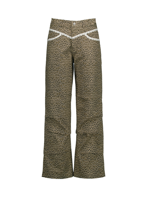 셋업이엑스이(SETUP-EXE) LEOPARD LACE PANTS / BEIGE - 사이즈