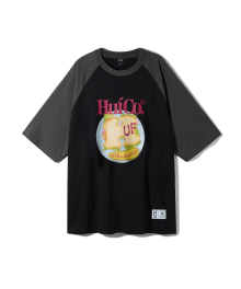 SANDWICH RAGLAN TEE [BLACK/CHARCOAL]