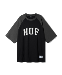 ARCH LOGO RAGLAN TEE [BLACK/CHARCOAL]