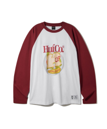 SANDWICH RAGLAN LONG SLEEVE [WHITE/BURGUNDY]