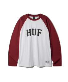 ARCH LOGO RAGLAN LONG SLEEVE [WHITE/BURGUNDY]