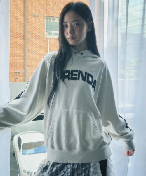 ★ PRENDA★ TWILL CUTOFF RAGLAN HOODIE OATMEAL PRTFAAHD06WT 프렌다(PRENDA) TWILL CUT-OFF RAGLAN HOODIE OATMEAL - 사이즈