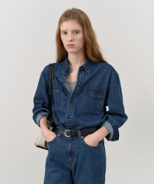 UNISEX CLASSIC DENIM SHIRT MIDNIGHT BLUE_UDSH4C101B3