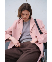 UNISEX VEGAN SUEDE HALF JACKET SOFT PINK_UDJA4C110P1