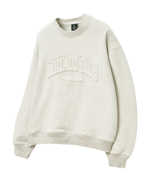 Оверсайз свитшот с нашивкой арч-логотипа, пигмент, Beige