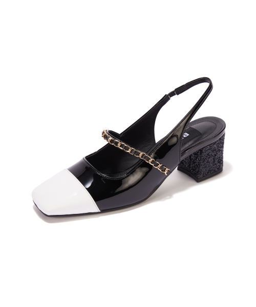 Square Maryjane Slingback [Black Patent]