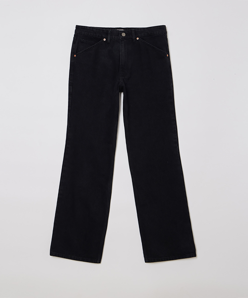 FLARED DENIM PANTS BLACK