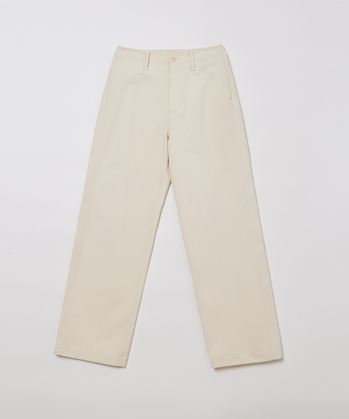WOMAN CLASSIC BRUSHED COTTON PANTS CREAM IVORY