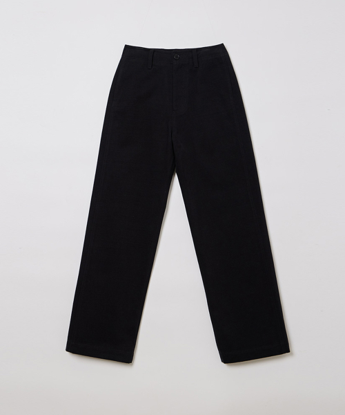 WOMAN CLASSIC BRUSHED COTTON PANTS BLACK