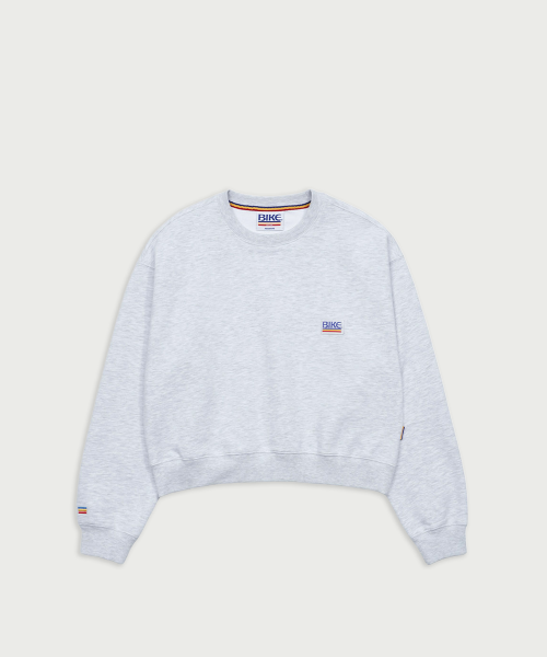 Базовый укороченный свитшот с маленьким логотипом (женский) — Heather Grey