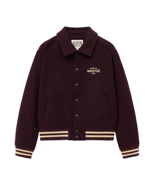 마리떼 프랑소와 저버 JE NE LA VARSITY JACKET burgundy