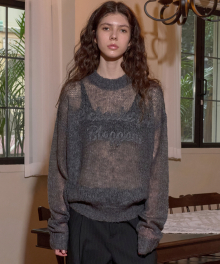 Seethrough Long Sleeve Knit - Gray