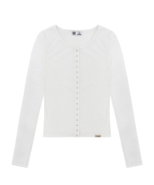 Punching Button Top - White