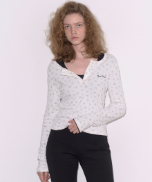 Flower Pattern Top - White