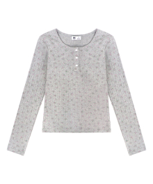 Flower Pattern Top - Gray