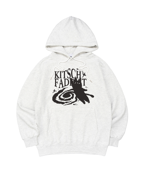 KITSCH CAT JUMPING HOOD TEE (LIGHT MELANGE)