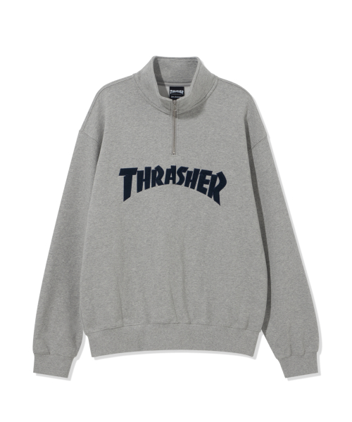 Свитшот на молнии Magazine Applique Half Zip Grey