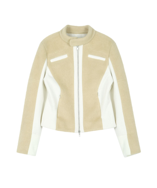 BIKER FUR JACKET [BEIGE]