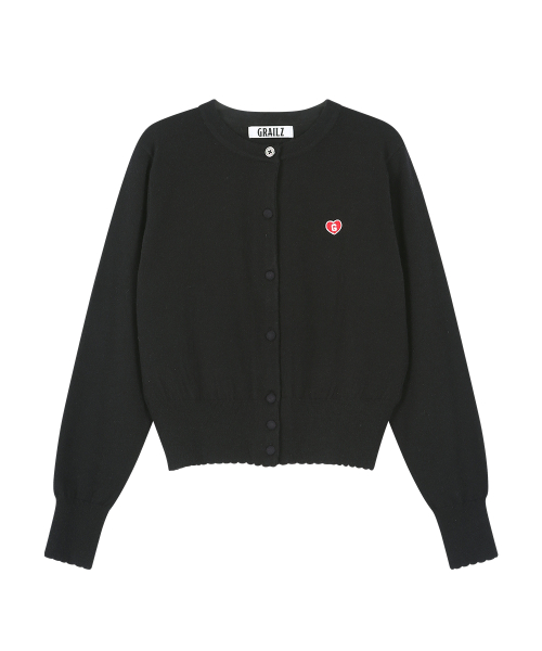 SIGNATURE HEART CARDIGAN [BLACK]